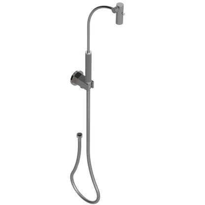 Rubinet Hand Held Shower Bidet with Extended Reach & Dual Function Spray Including Wall Bracket with Supply & Hose (Round) Polished Nickel