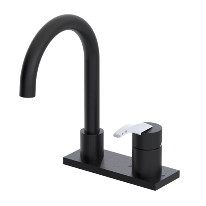 Rubinet 4" Centre Single Control Lav. Set. (less drain) Matt Black