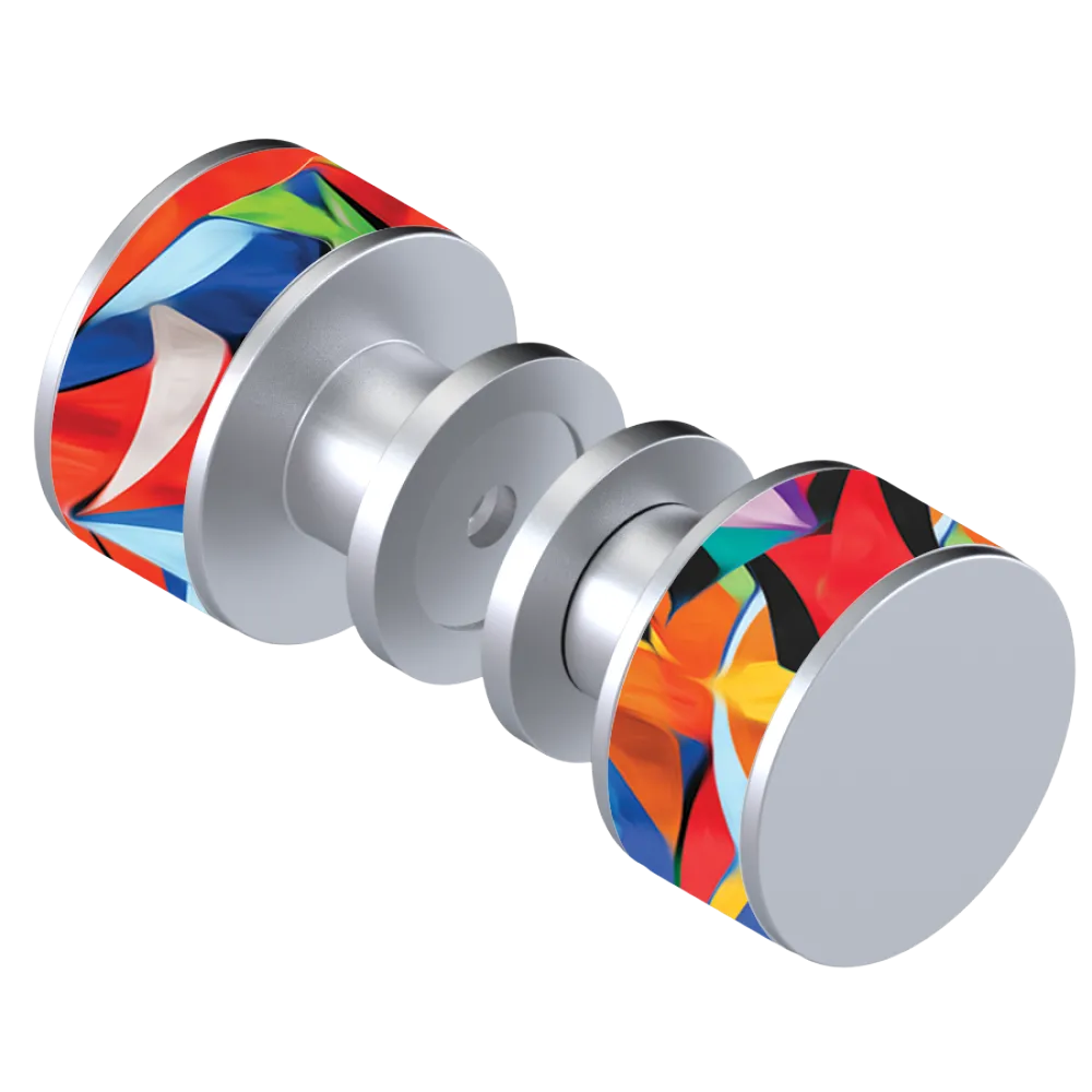 Rubinet Shower Door Knob (set) Satin Chrome