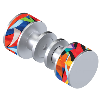 Rubinet Shower Door Knob (set) Satin Chrome