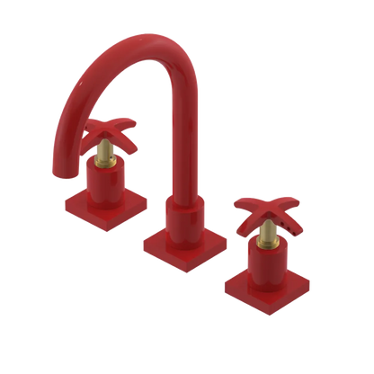 Rubinet Widespread Lav. Set. (less drain) Red