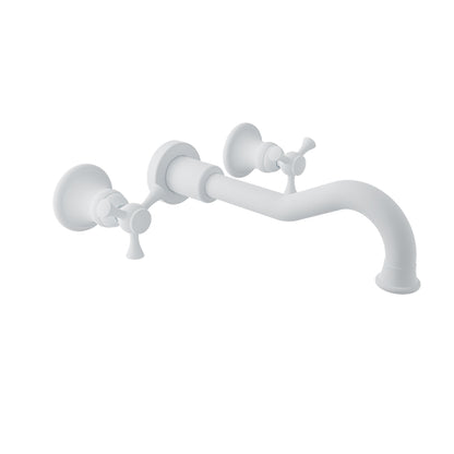Baril Two handles wall-mounted lavatory faucet, drain not included