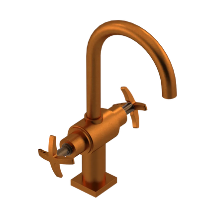 Rubinet Single Hole Dual Handle Lav. Set. (less drain) Antique Copper Matt