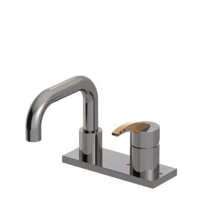 Rubinet 4" Centre Single Control Lav. Set. with Genesis spout (less drain) Polished Nickel