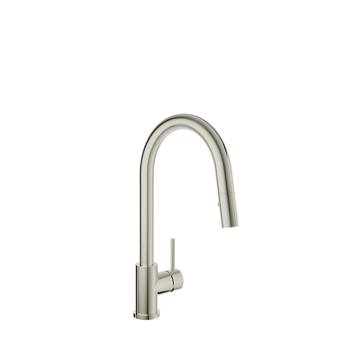 Baril Modern single-hole kitchen faucet with single lever and 2-function pull-down spray