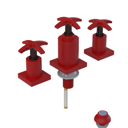 Rubinet Bidet Fitting with Spray, Diverter, and Vacuum Breaker (less drain) Maroon