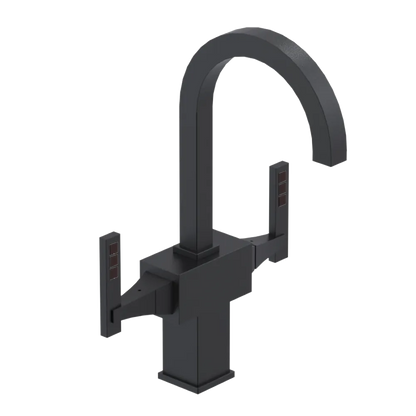 Rubinet Single Hole Dual Handle Lav. Set. (less drain) Matt Black