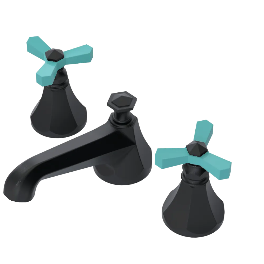 Rubinet Widespread Lav. Set. (less drain) Matt Black