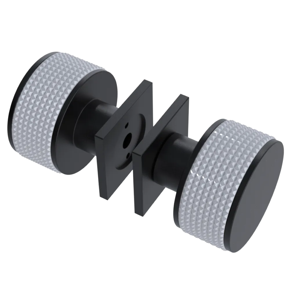 Rubinet Shower Door Knob (set) Matt Black