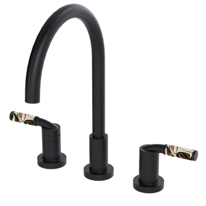 Rubinet Widespread Kitchen Set Matt Black