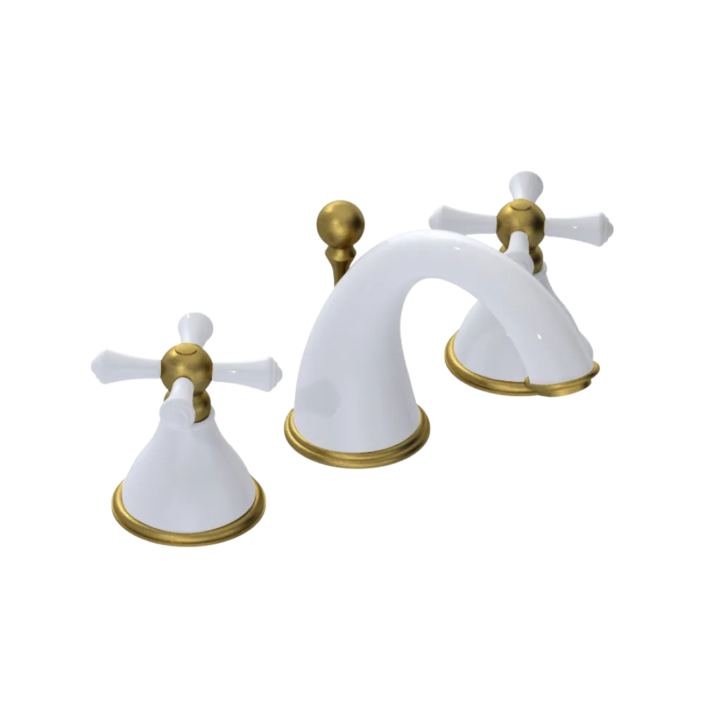 Rubinet Widespread Lav. Set. (less drain) White