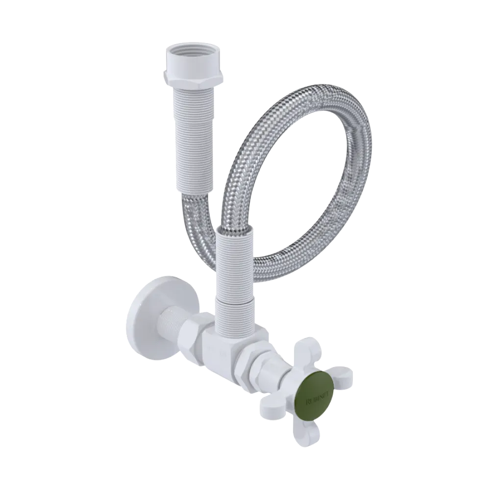 Rubinet Exposed Supply Kit (classic) x2 White