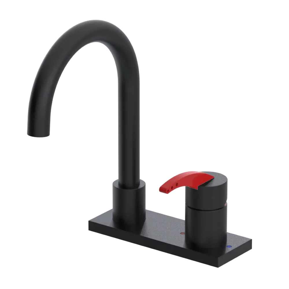 Rubinet 4" Centre Single Control Lav. Set. (less drain) Matt Black