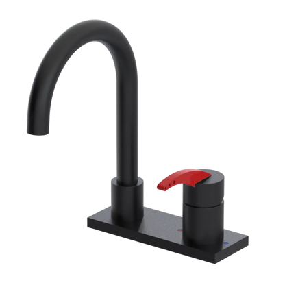 Rubinet 4" Centre Single Control Lav. Set. (less drain) Matt Black