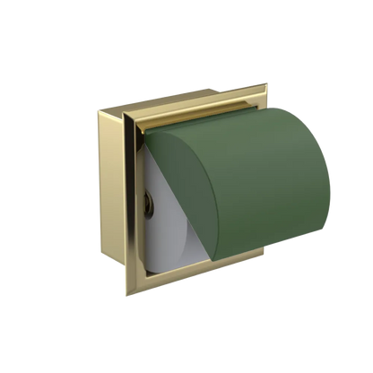 Rubinet RECESSED TOILET PAPER HOLDER Bright Brass