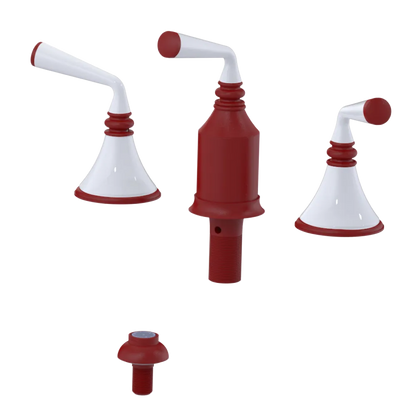 Rubinet Bidet Fitting with Spray, Diverter, and Vacum Breaker (Less Drain) Maroon