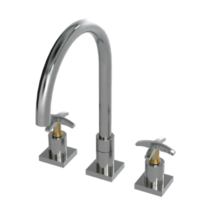 Rubinet Widespread Kitchen Set Satin Nickel