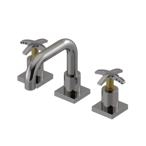 Rubinet Widespread Lav. Set. with Genesis spout (less drain) Polished Nickel