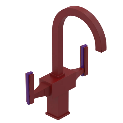 Rubinet Single Hole Dual Handle Lav. Set. (less drain) Maroon