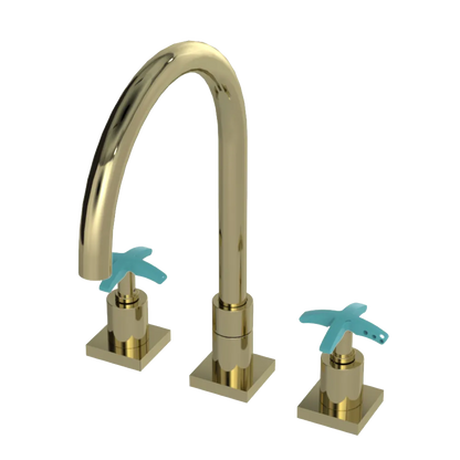 Rubinet Widespread Kitchen Set Gold