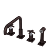 Rubinet Widespread Kitchen Set with Genesis Spout with Hand Spray Oil Rubbed Bronze