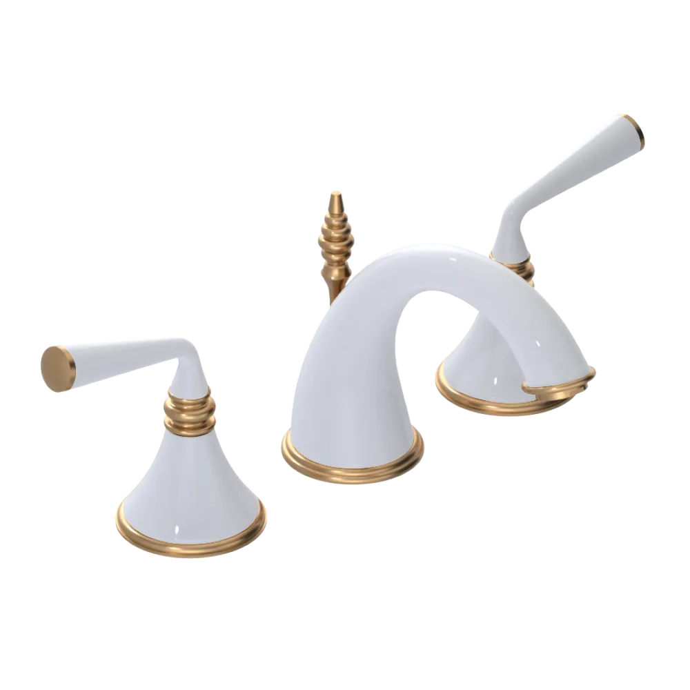 Rubinet Widespread Lav. Set. (less drain) White