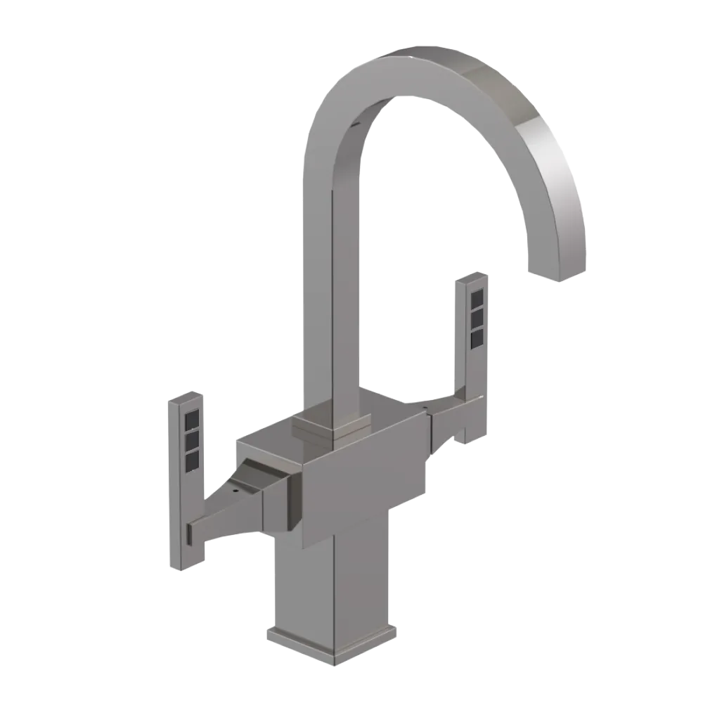 Rubinet Single Hole Dual Handle Lav. Set. (less drain) Polished Nickel