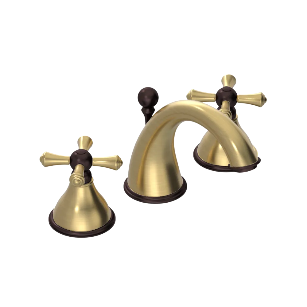 Rubinet Widespread Lav. Set. (less drain) Satin Brass