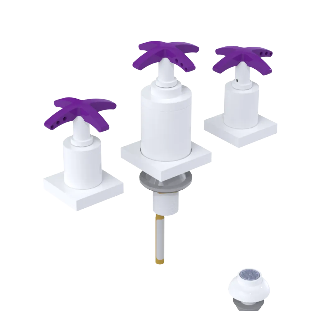 Rubinet Bidet Fitting with Spray, Diverter, and Vacuum Breaker (less drain) White
