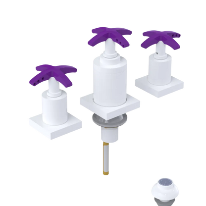 Rubinet Bidet Fitting with Spray, Diverter, and Vacuum Breaker (less drain) White