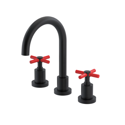 Rubinet Widespread Lav. Set. (less drain) Matt Black