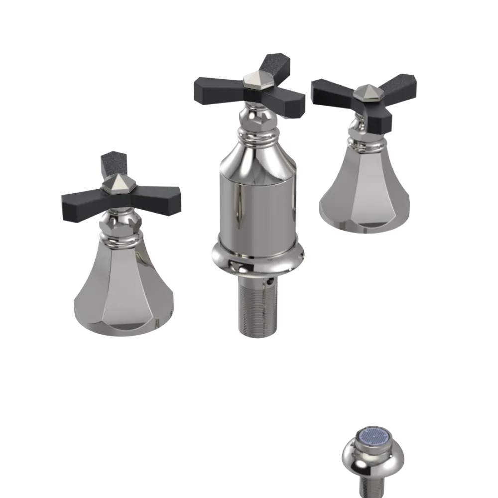 Rubinet Bidet Fitting with Spray, Diverter, and Vacum Breaker (Less Drain) Polished Nickel