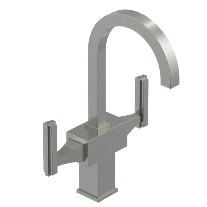 Rubinet Single Hole Dual Handle Lav. Set. (less drain) Satin Nickel