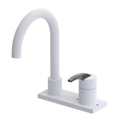 Rubinet 4" Centre Single Control Lav. Set. (less drain) Matt White