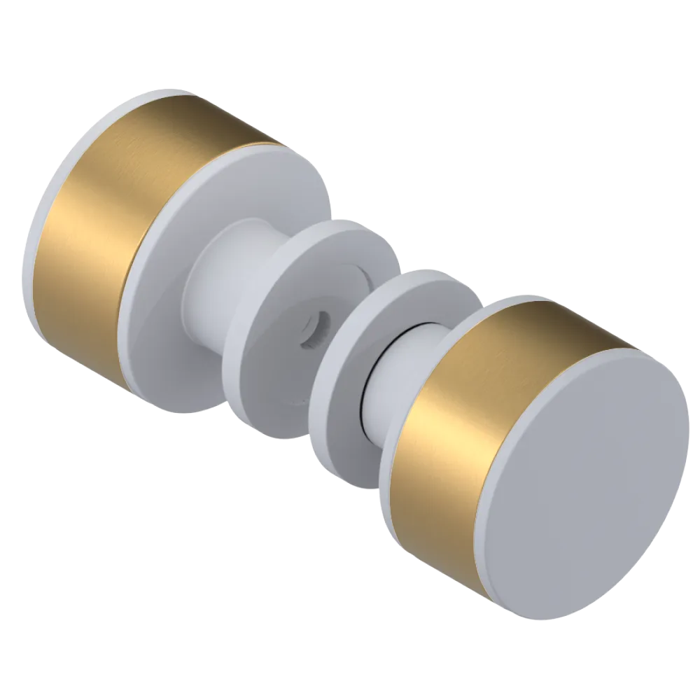 Rubinet Shower Door Knob (set) Matt White