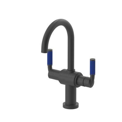 Rubinet Single Hole Dual Handle Lav. Set. (less drain) Matt Black