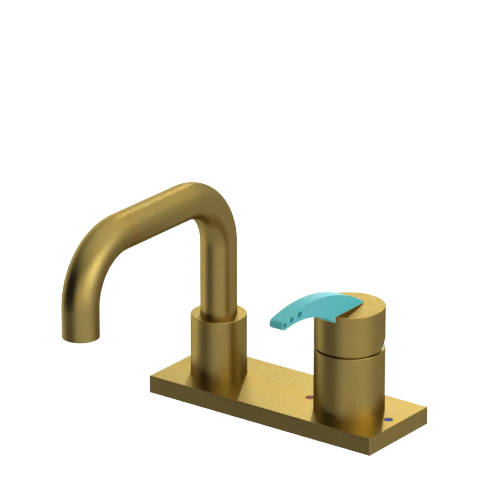 Rubinet 4" Centre Single Control Lav. Set. with Genesis spout (less drain) Antique Brass Matt