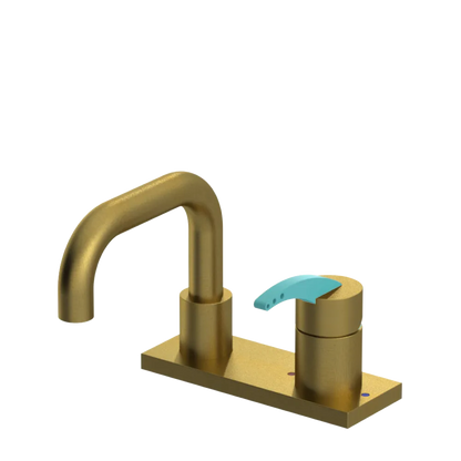 Rubinet 4" Centre Single Control Lav. Set. with Genesis spout (less drain) Antique Brass Matt