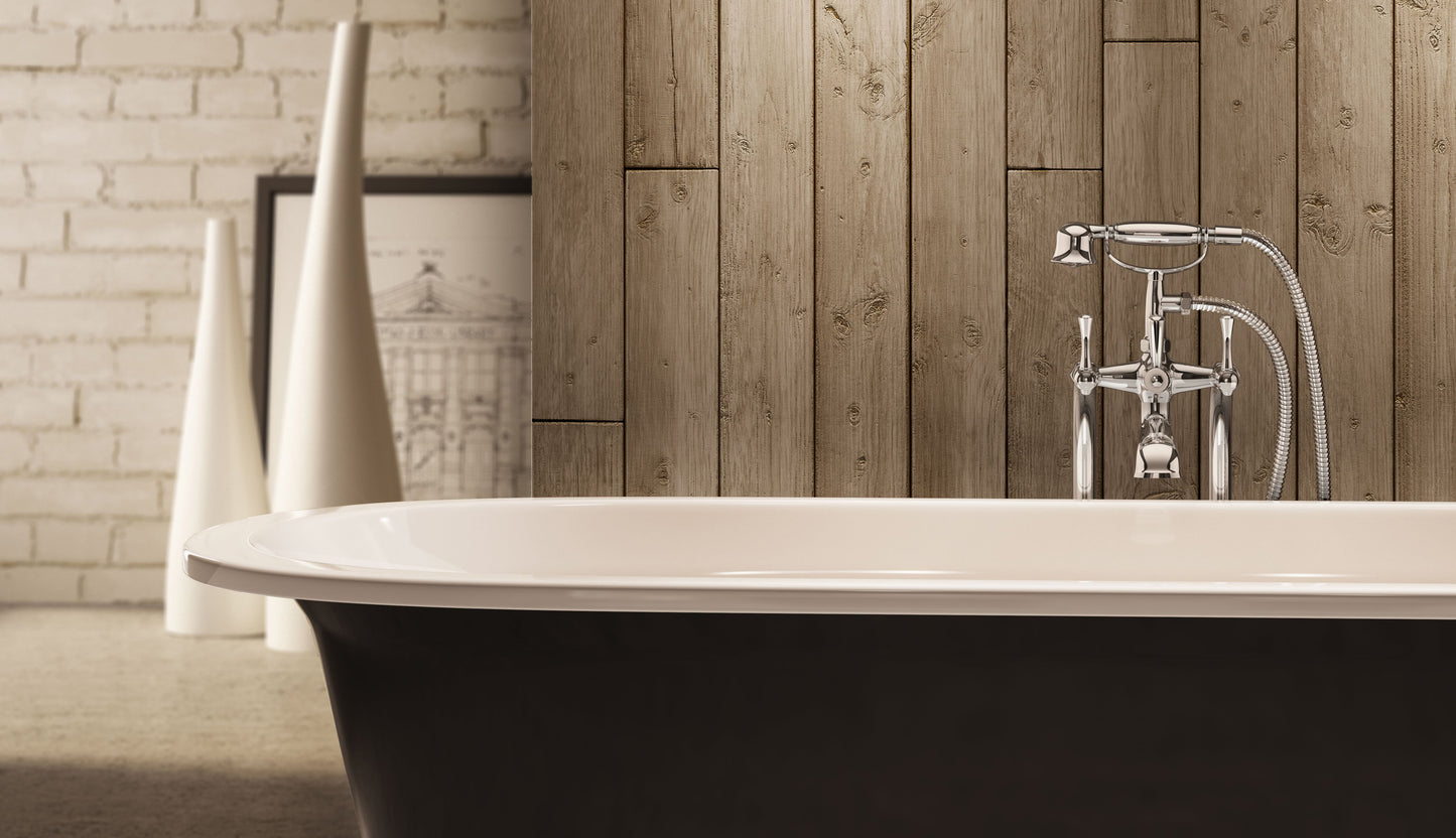 Baril Wall-mounted tub faucet with hand shower