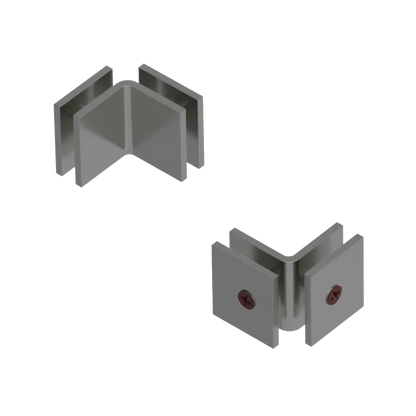 Rubinet 90 Glass to Glass Open Face Satin Nickel