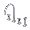 Rubinet Widespread Kitchen Set with Hand Spray Satin Chrome
