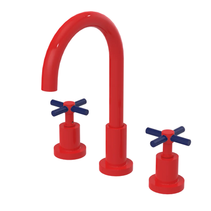 Rubinet Widespread Kitchen Set with LaSalle Spout Red