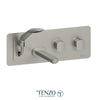 Wall mount tub filler with retractable hose