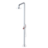 Rubinet Pressure Balance Outdoor Shower with Hand Held Shower & 10" Shower Head - 304 Stainless Steel Satin Chrome