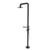 Rubinet Pressure Balance Outdoor Shower with Hand Held Shower & 10" Shower Head (with shelf) - 304 Stainless Steel Matt Black