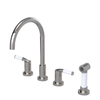 Rubinet Widespread Kitchen Set with Hand Spray Polished Nickel