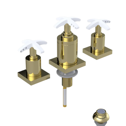 Rubinet Bidet Fitting with Spray, Diverter, and Vacuum Breaker (less drain) Gold