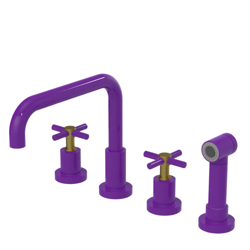 Rubinet Widespread Kitchen Set with Hand Spray Purple Haze