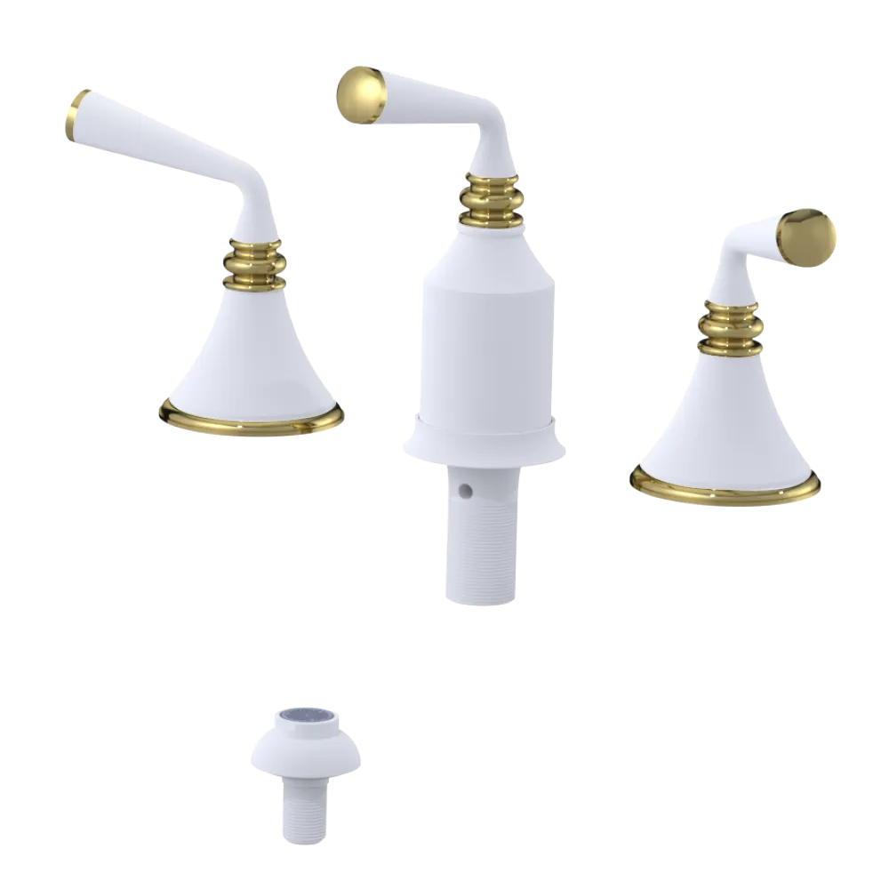 Rubinet Bidet Fitting with Spray, Diverter, and Vacum Breaker (Less Drain) Matt White