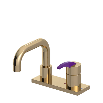 Rubinet 4" Centre Single Control Lav. Set. with Genesis spout (less drain) Gold